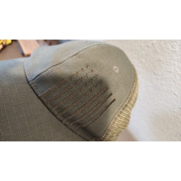 HIGHLAND TACTICAL USA FLAG ADJUSTABLE SNAPBACK TRUCKER/MESH HAT/CAP OLIVE - Picture 14 of 16